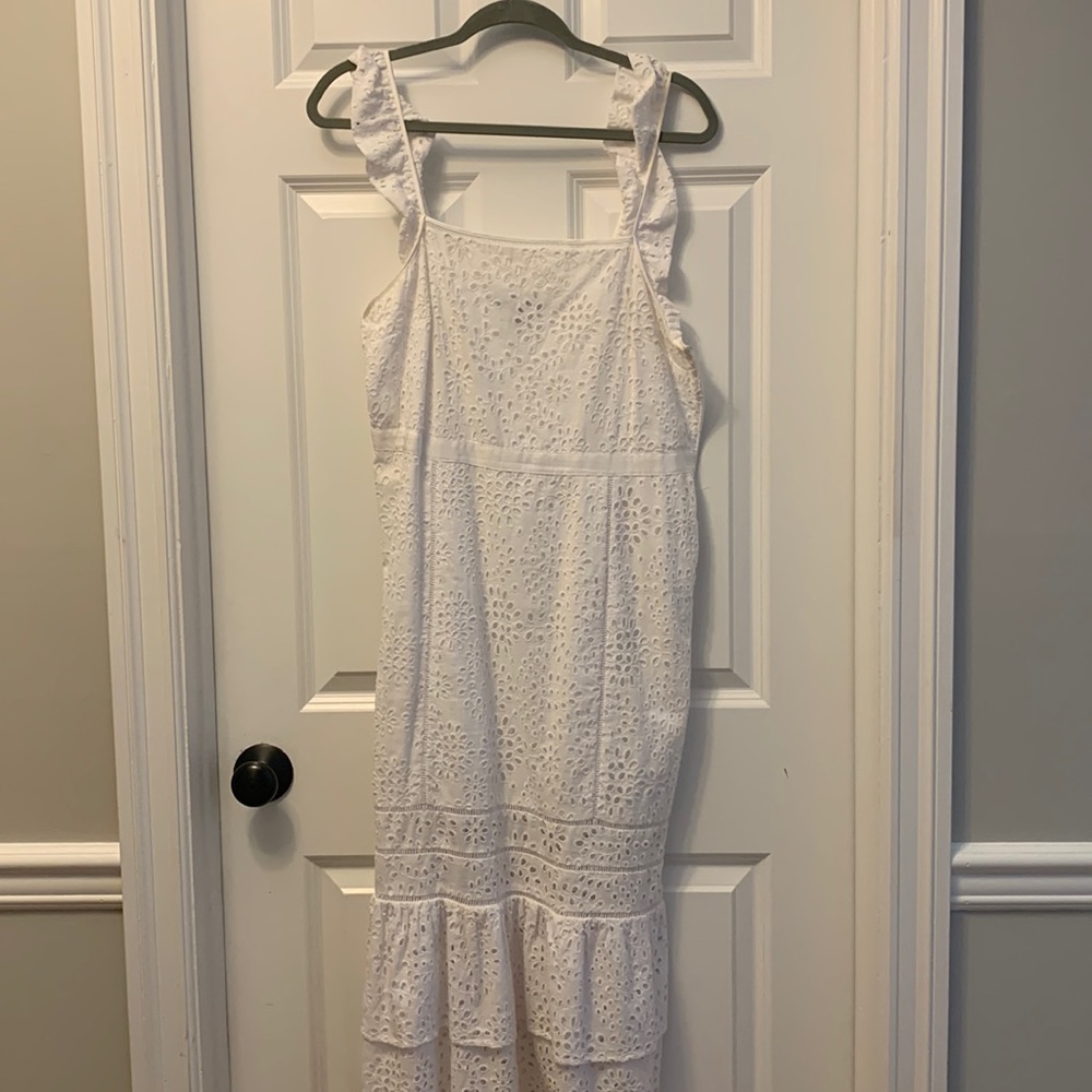 Banana republic white eyelet dress, size 8